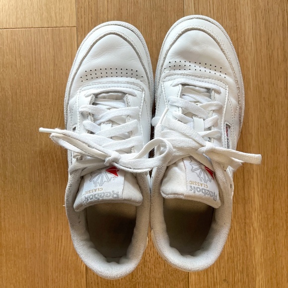 Reebok Classic Club C 85 White Leather Tennis Sneakers Mens Size 7 - Picture 2 of 10